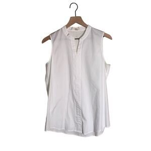EILEEN FISHER classic minimalist workwear business  sleeveless oversized shirt S